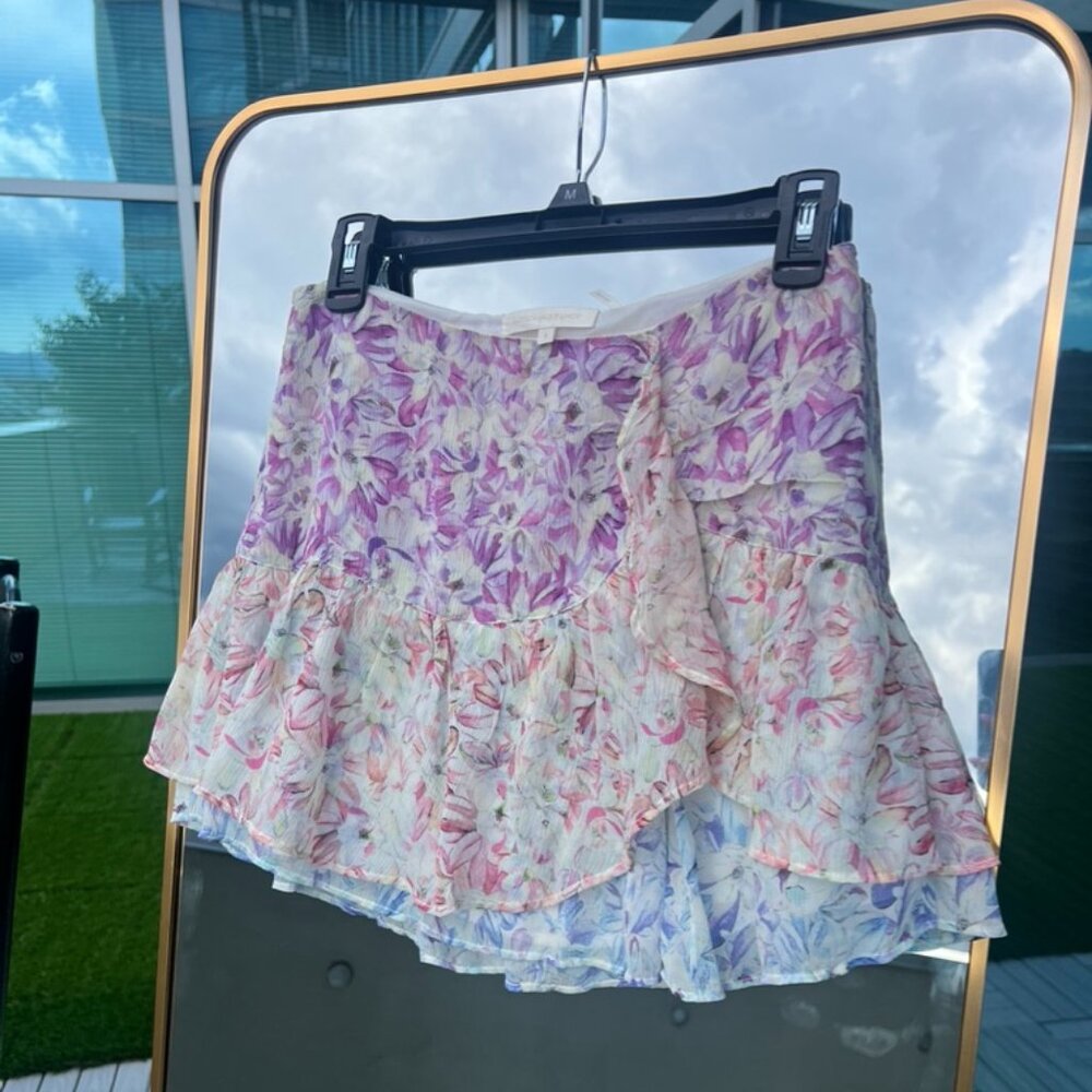 Floral Ruffle Mini Skirt